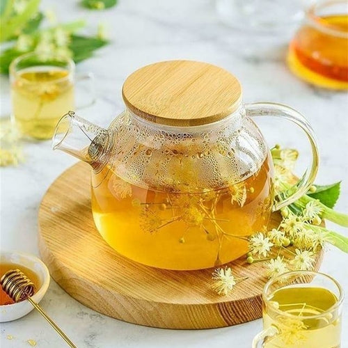 Borosilicate Glass Teapot with Bamboo Lid – 32 oz