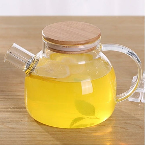 Borosilicate Glass Teapot with Bamboo Lid – 32 oz