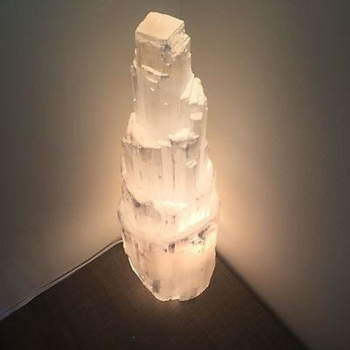 Selenite Aura Tower Lamp