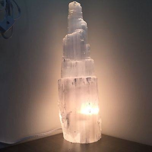 Selenite Aura Tower Lamp