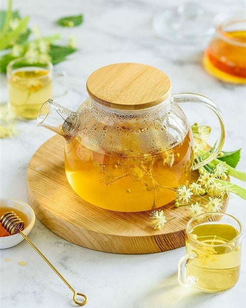 Borosilicate Glass Teapot with Bamboo Lid – 32 oz
