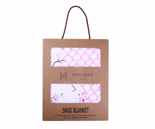 Cherry Blossom Organic Muslin Baby Blanket | GOTS Cotton