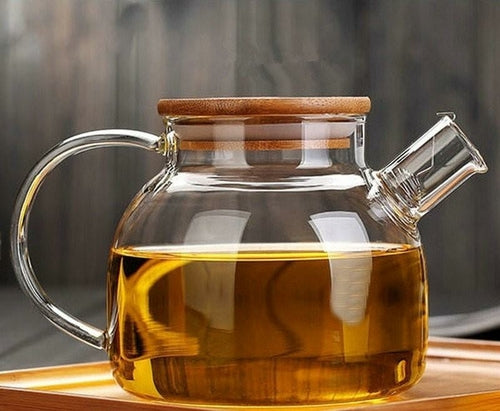 Borosilicate Glass Teapot with Bamboo Lid – 32 oz