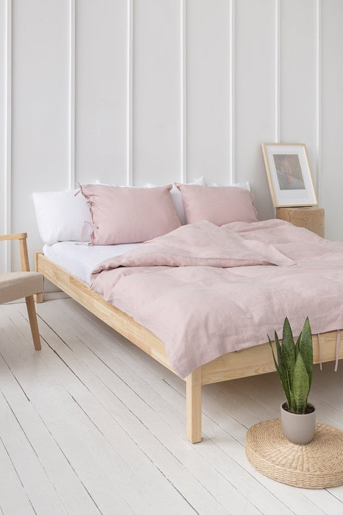 Rose Aura Linen Pillow Cover