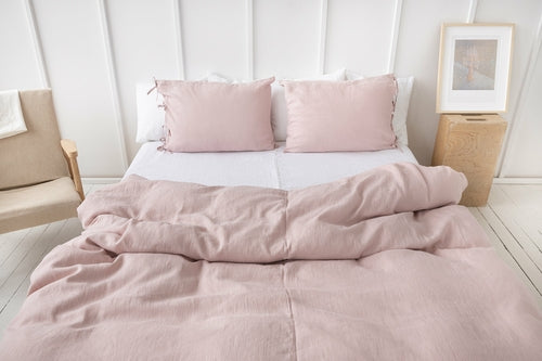 Rose Aura Linen Pillow Cover