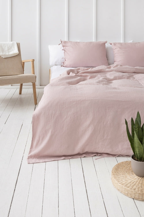 Rose Aura Linen Pillow Cover