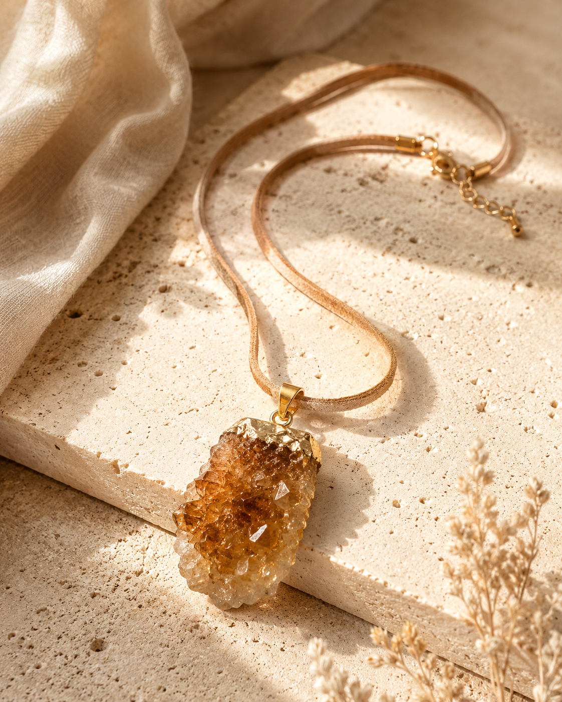 Citrine Cluster Pendant Necklace
