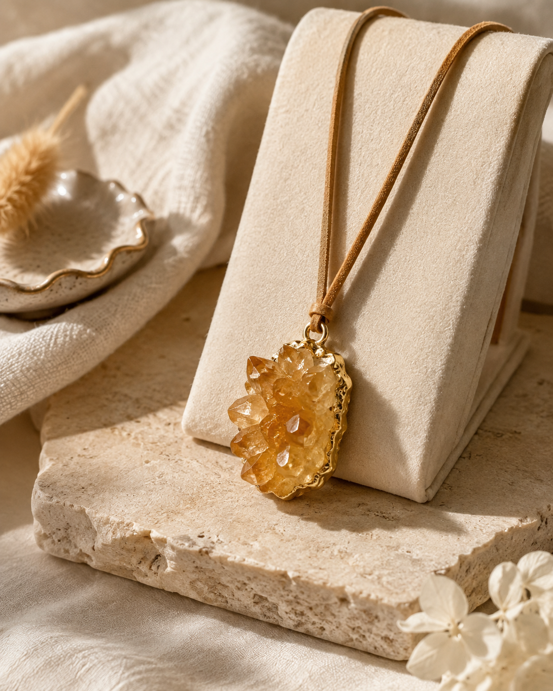 Citrine Cluster Pendant Necklace