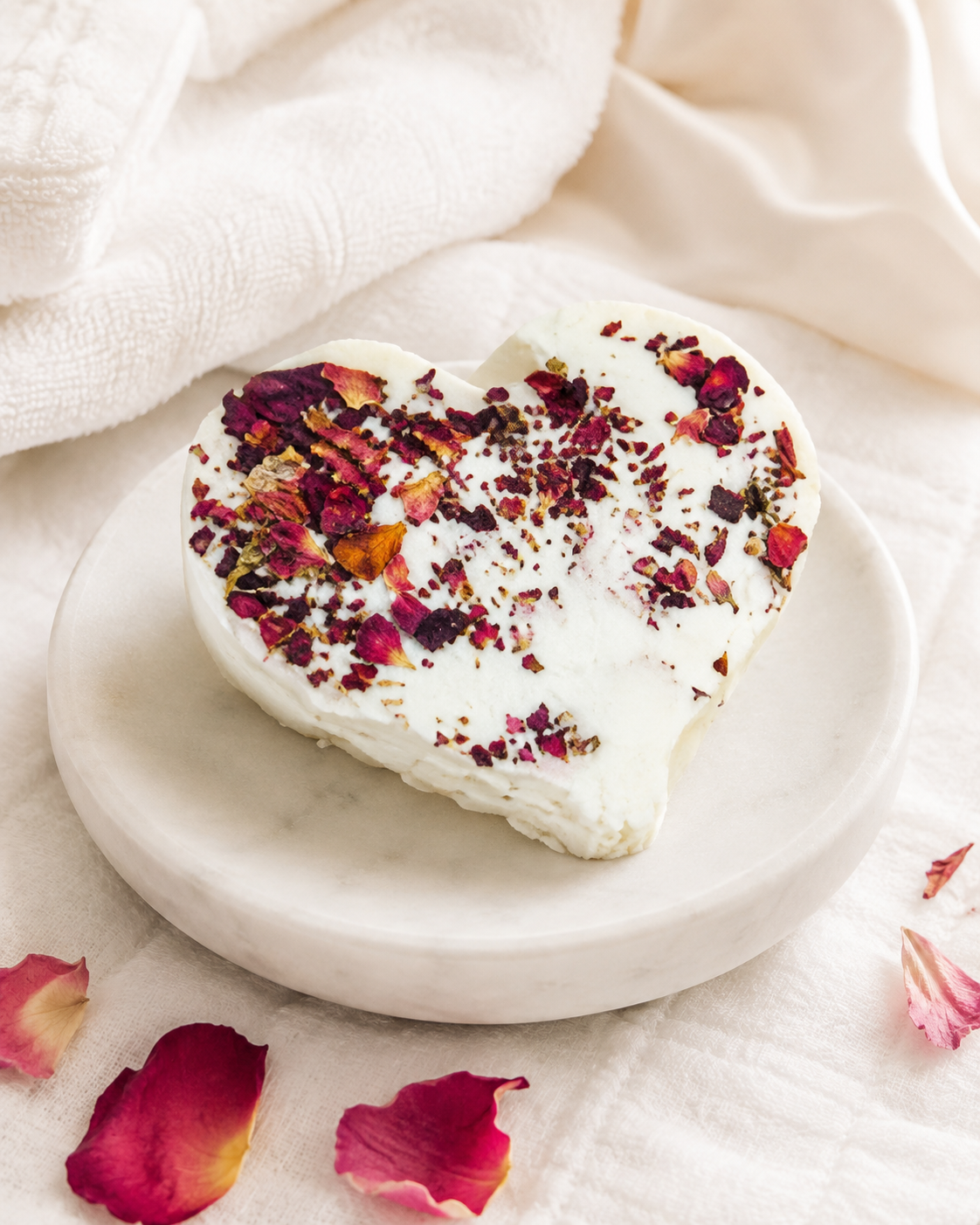 Rose Petal Heart Bath Bomb