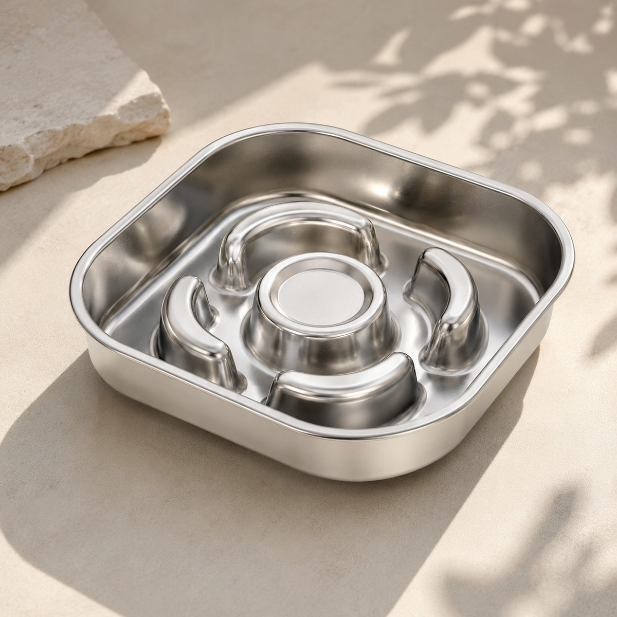 Áurea Pace Stainless Steel Slow Feeder Bowl