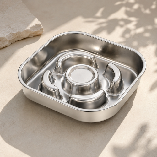Áurea Pace Stainless Steel Slow Feeder Bowl