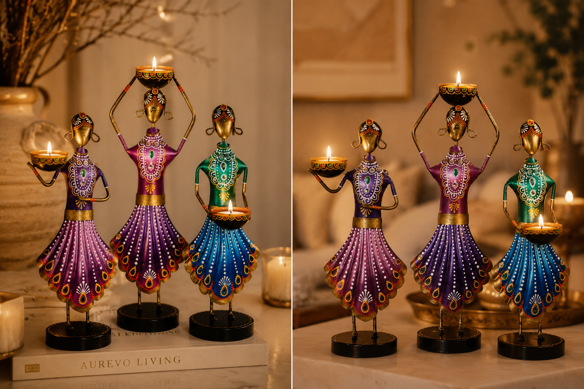 Dancing Light Tealight Holder Set