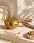 Sculptural Golden Incense Burner | Dhoop + Resin Holder