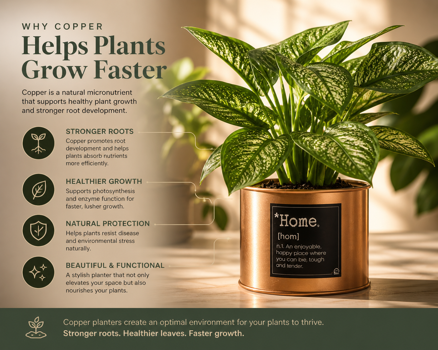 Modern Copper Plant Pot