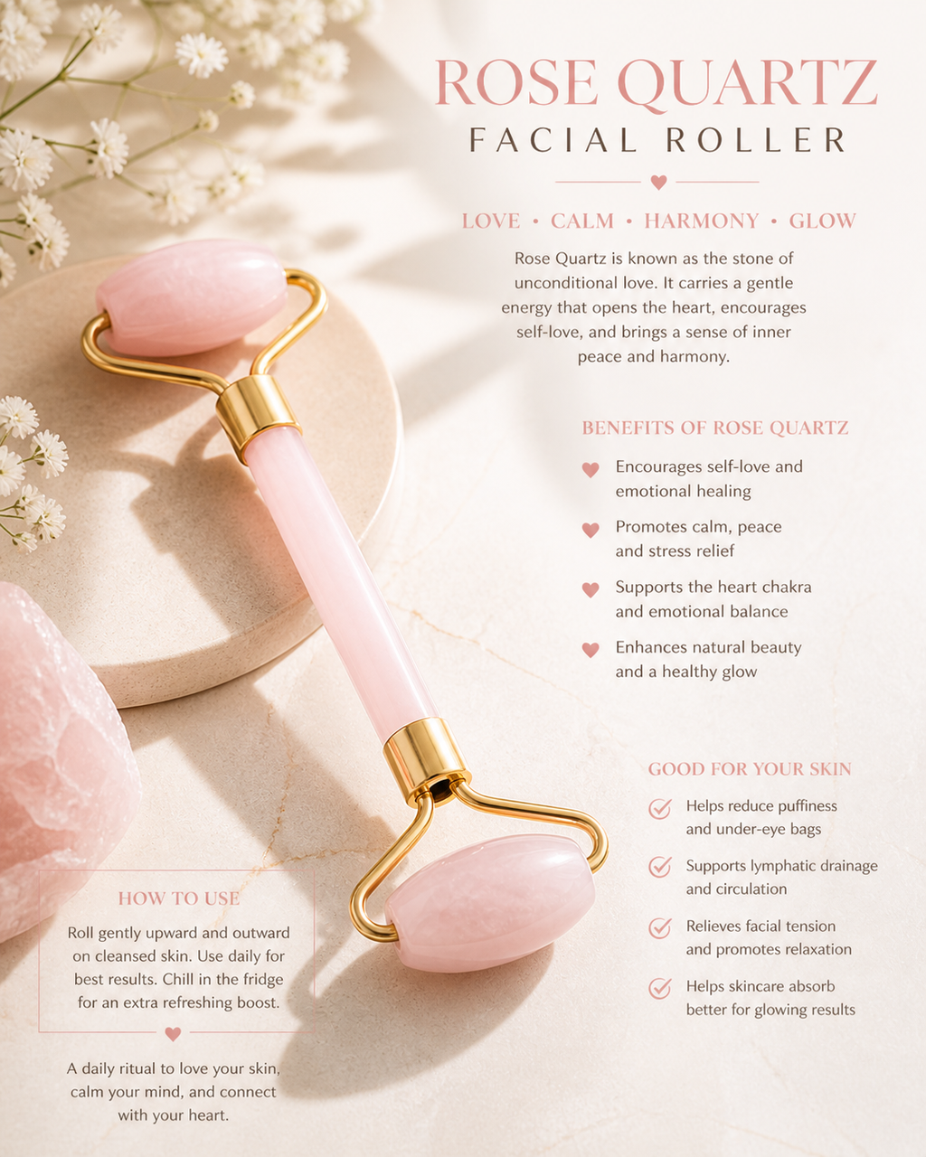 Rose Quartz Skin Ritual Roller
