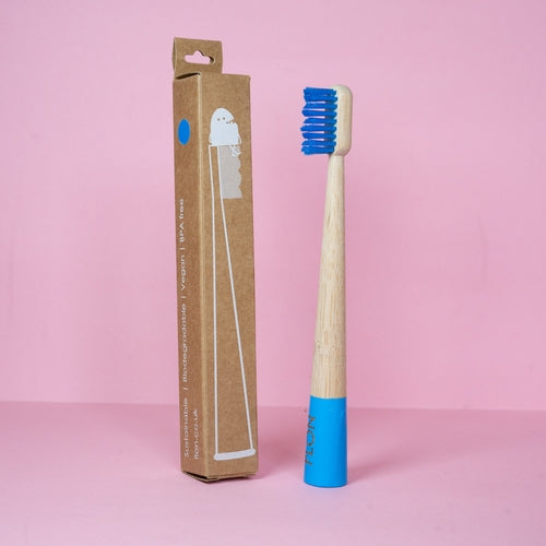 Little Bamboo Kids Toothbrush | BPA-Free Soft Bristles Blue