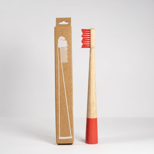 Little Bamboo Kids Toothbrush | BPA-Free Soft Bristles Red