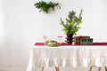 White European Linen Ruffle Tablecloth