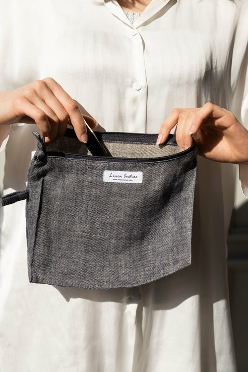 European Linen Makeup & Toiletry Bag