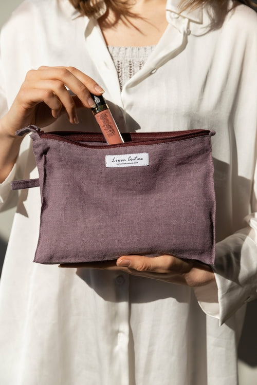 European Linen Makeup & Toiletry Bag