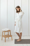 European Linen Waffle Hooded Robe