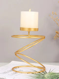 Sculptural Gold Metal Candle Holder | Large Large