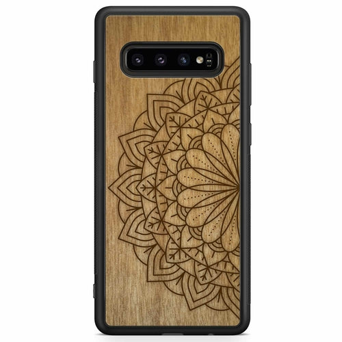 Sacred Mandala Wood MagSafe Phone Case Samsung Galaxy S10 PLUS