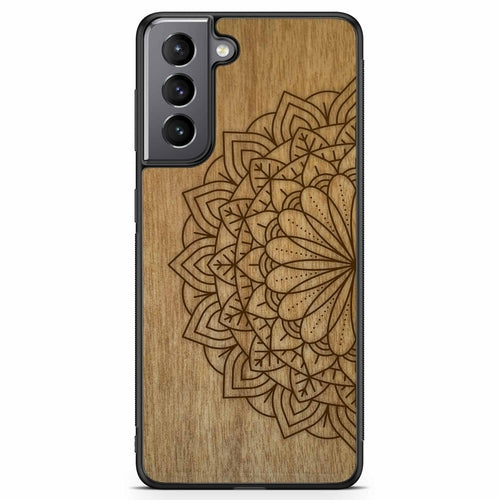 Sacred Mandala Wood MagSafe Phone Case Samsung Galaxy S24 Plus