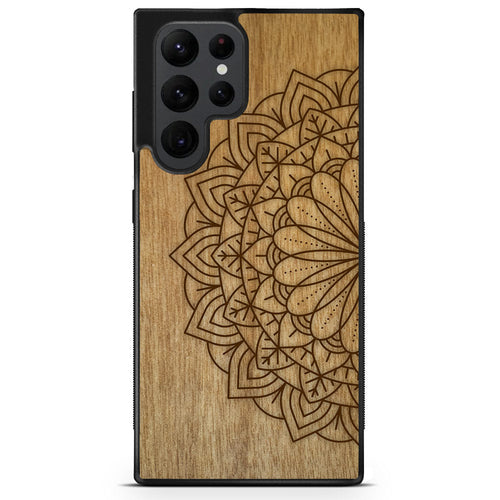 Sacred Mandala Wood MagSafe Phone Case Samsung Galaxy S24 Ultra