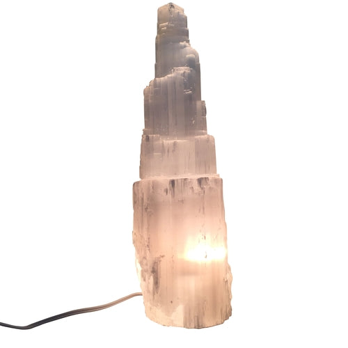 Selenite Aura Tower Lamp