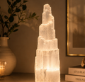 Selenite Aura Tower Lamp