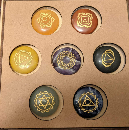 The Seven Chakra Palm Stone Set