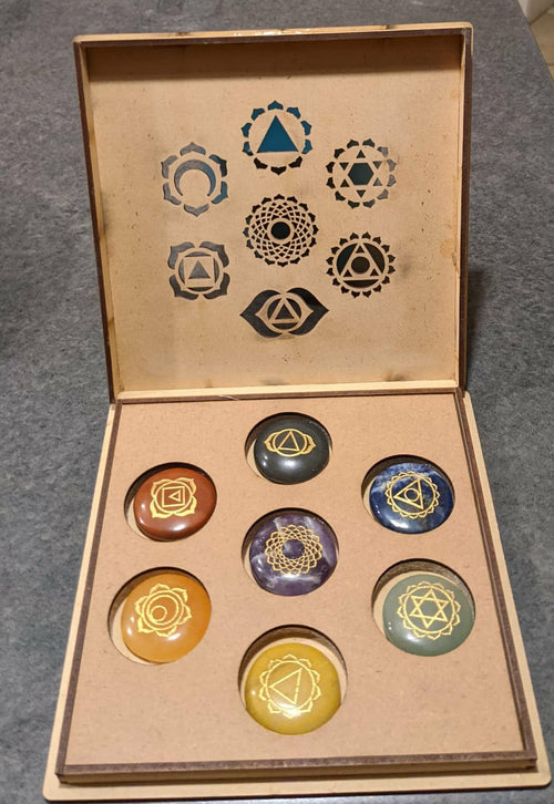 The Seven Chakra Palm Stone Set