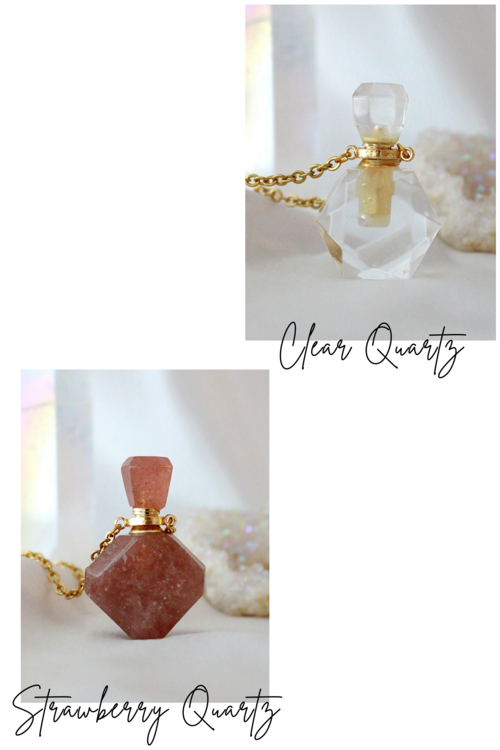 Healing Crystal Aromatherapy Bottle Necklace