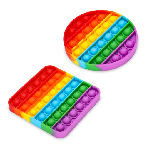 Rainbow Sensory Pop Set | 2-Piece Silicone Fidget Toy