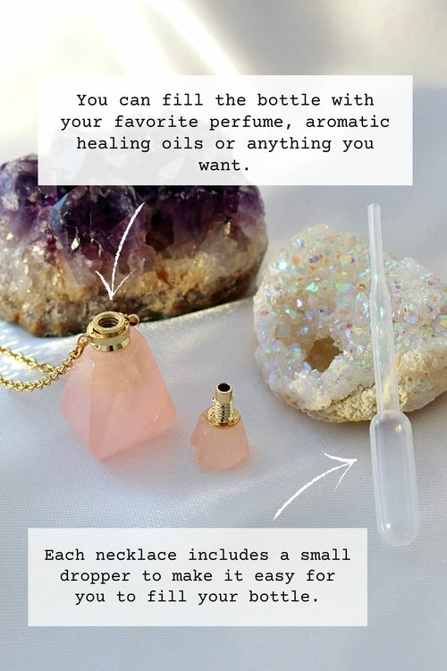 Healing Crystal Aromatherapy Bottle Necklace