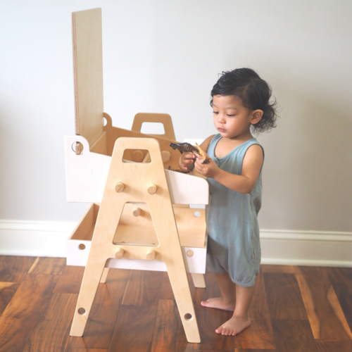 Montessori Art Table | Chalkboard + Storage Chair Set