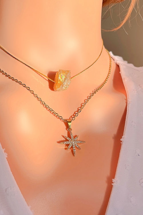 Raw Crystal Pendant Necklace