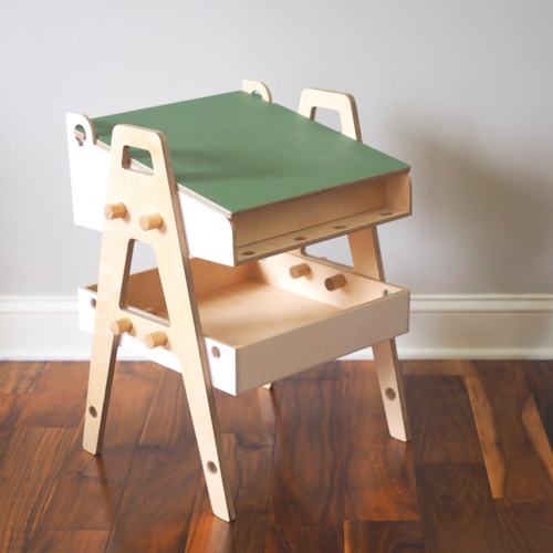 Montessori Art Table | Chalkboard + Storage Chair Set