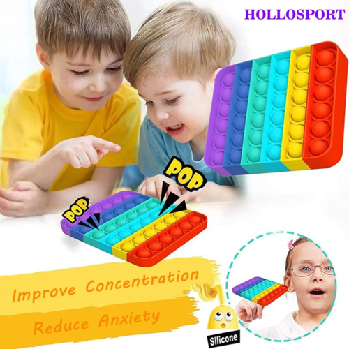 Rainbow Sensory Pop Set | 2-Piece Silicone Fidget Toy