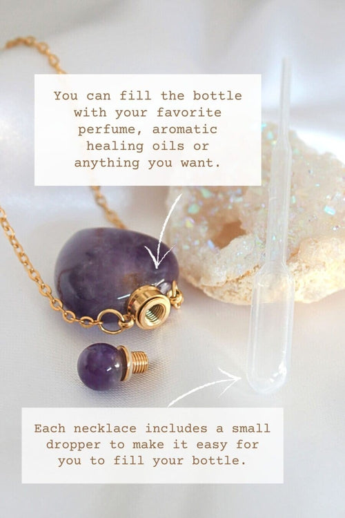 Heart Crystal Bottle Necklace
