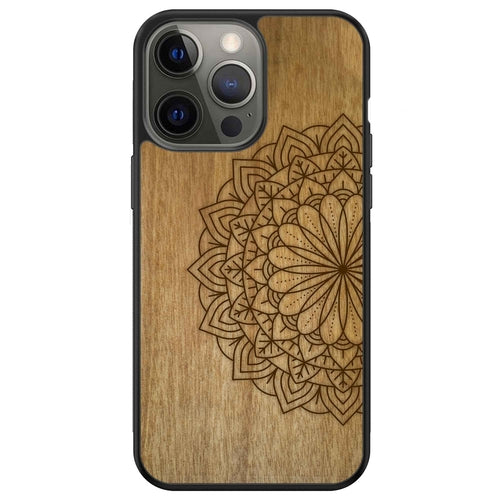 Sacred Mandala Wood MagSafe Phone Case iPhone 15 Pro Max