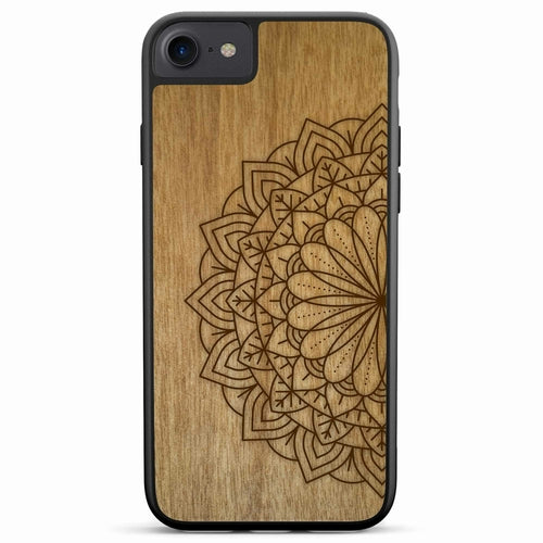 Sacred Mandala Wood MagSafe Phone Case iPhone 6 6S 7 8 SE2 SE3