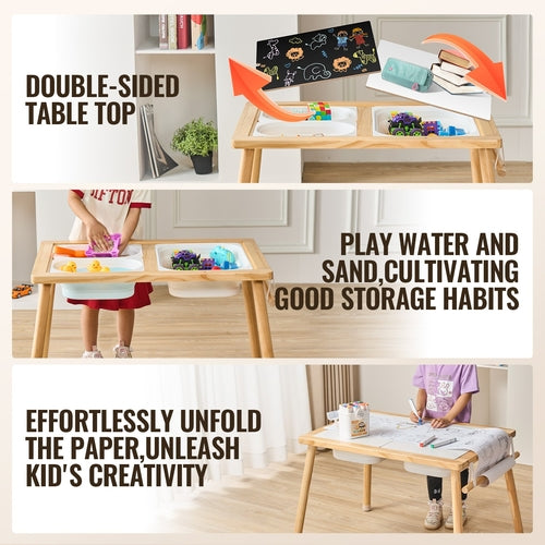 Kids Sensory Activity Table with Paper Roll